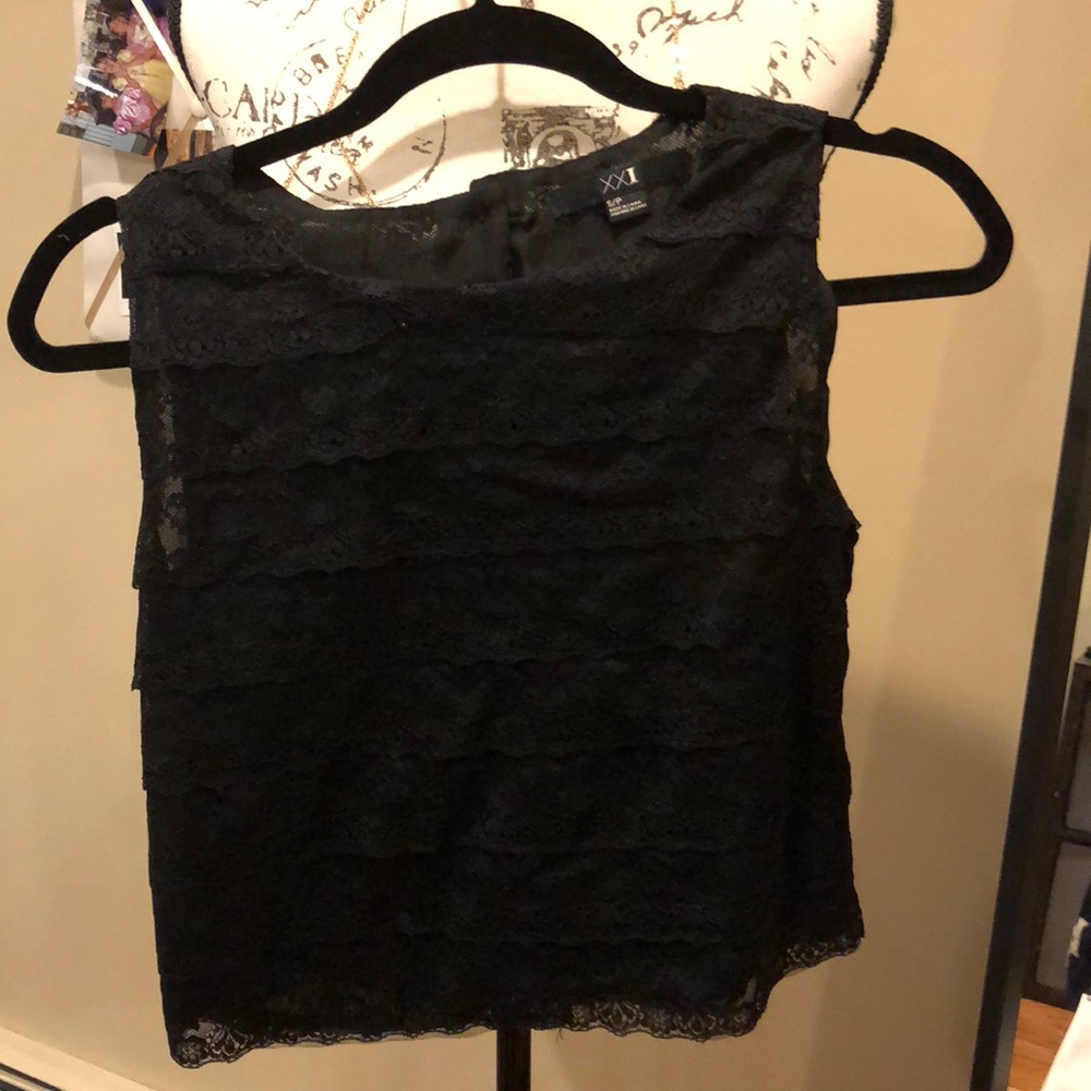 Black lace tang top